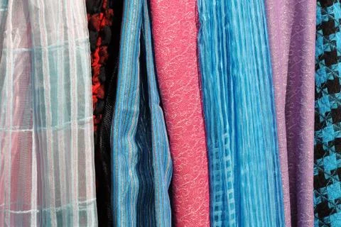 Variety of fabrics Stock Photos