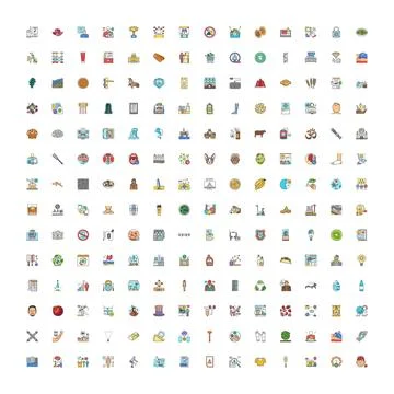Variety of flat design vector icons for business Stock Illustration