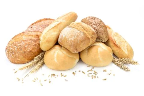 Variety of fresh breads Stock Photos