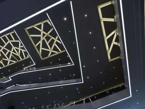 The variety of geometry in the interior. Stock Photos