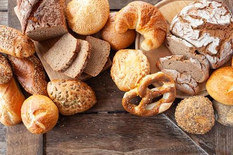 Variety of German bread rolls Stock Photos