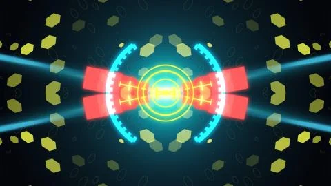 A variety of glowing abstract hud elements. Illustrazione stock