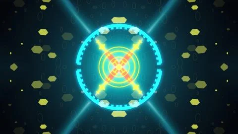 A variety of glowing abstract hud elements. Stock Illustration