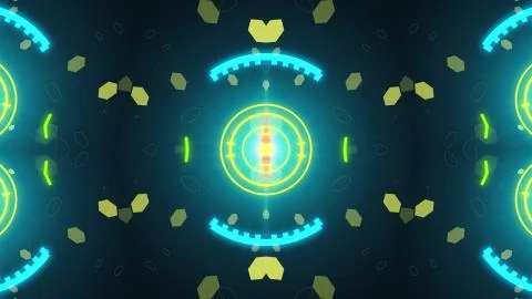 A variety of glowing abstract hud elements. Illustrazione stock
