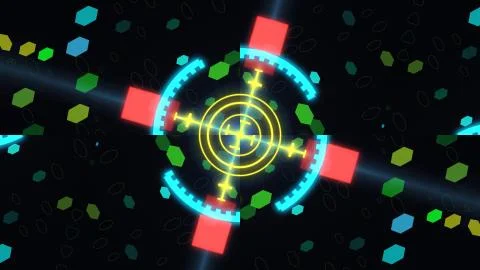 A variety of glowing abstract hud elements. Stock Illustration