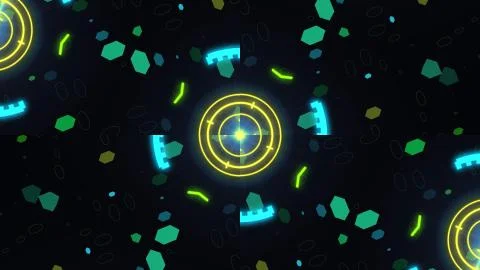 A variety of glowing abstract hud elements. Illustrazione stock