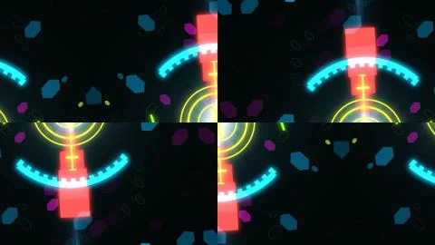 A variety of glowing abstract hud elements. Stock Illustration