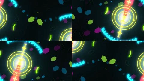 A variety of glowing abstract hud elements. Stock Illustration