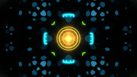 A variety of glowing abstract hud elements. Stock Illustration