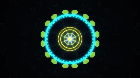 A variety of glowing abstract hud elements. Stock Illustration