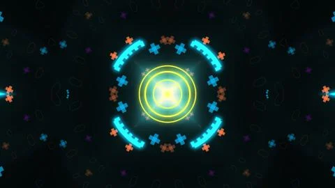 A variety of glowing abstract hud elements. イラスト素材