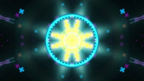 A variety of glowing abstract hud elements. Stock Illustration
