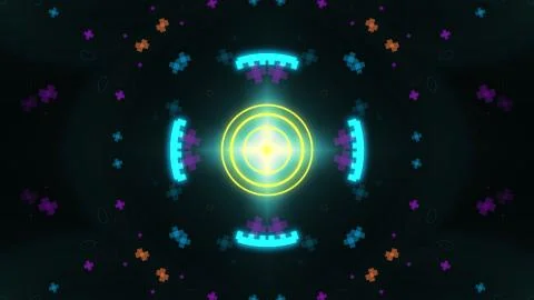A variety of glowing abstract hud elements. Stock Illustration