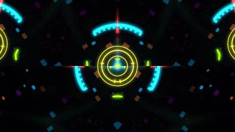 A variety of glowing abstract hud elements. Stock Illustration