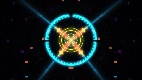 A variety of glowing abstract hud elements. Stock Illustration