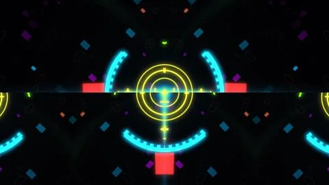 A variety of glowing abstract hud elements. Stock Illustration