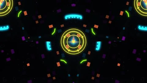 A variety of glowing abstract hud elements. Stock Illustration