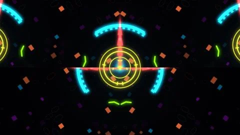 A variety of glowing abstract hud elements. イラスト素材