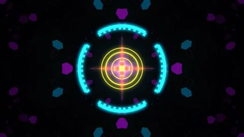A variety of glowing abstract hud elements. イラスト素材