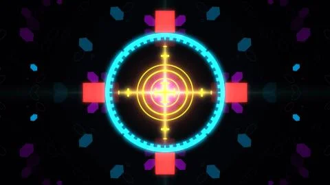 A variety of glowing abstract hud elements. Stock Illustration
