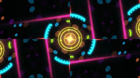 A variety of glowing abstract hud elements. Stock Illustration
