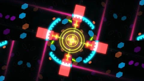 A variety of glowing abstract hud elements. Illustrazione stock