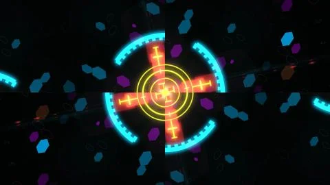 A variety of glowing abstract hud elements. Illustrazione stock
