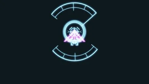 A variety of glowing abstract hud elements. 스톡 일러스트