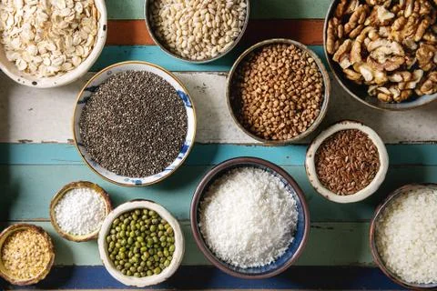 Variety of grains Stock Photos