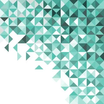 Variety green square pixel tile mosaic with copy space in the corner for ab.. Stock Illustration