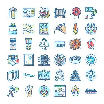 Variety of hand drawing scribble style icons Stock Illustration