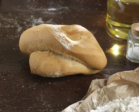 Variety of handmade bread On a rustic backdrop Stock Photos