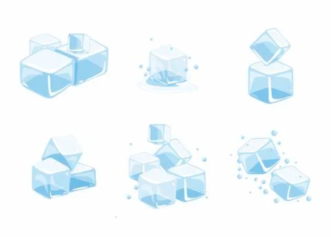 Variety of ice cube set Stock Illustration