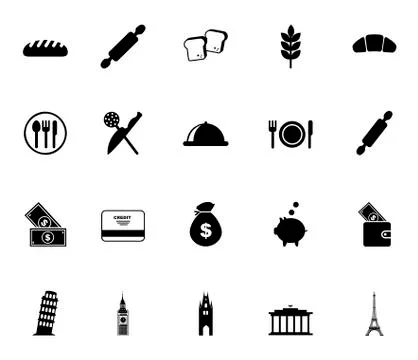 Variety icon set pack vector design Illustrazione stock