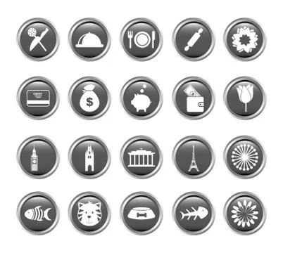 Variety icon set pack vector design 스톡 일러스트