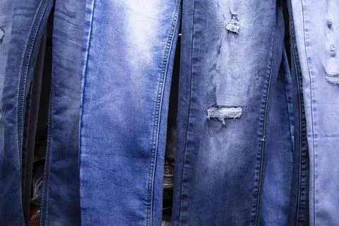 Variety Jeans pant pattern texture Can be used as a Background wallpaper Stock Photos