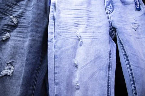 Variety Jeans pant pattern texture Can be used as a Background wallpaper Stock Photos