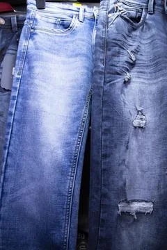 Variety Jeans pant pattern texture Can be used as a Background wallpaper Foto stock