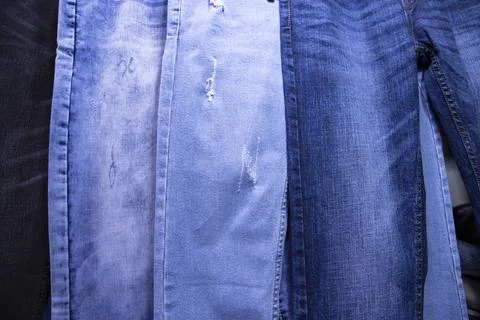 Variety Jeans pant pattern texture Can be used as a Background wallpaper Foto stock