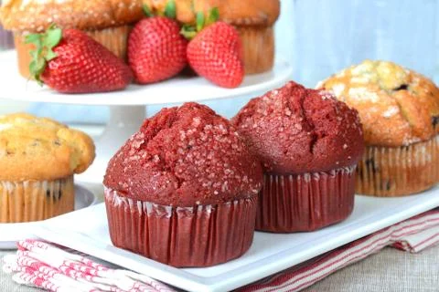 Variety of Muffins Stock Photos