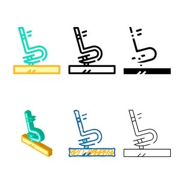 Variety nail puller color icon vector flat Stock Illustration