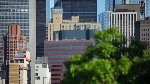 Variety Of NYC Buildings In Sun Stock Footage