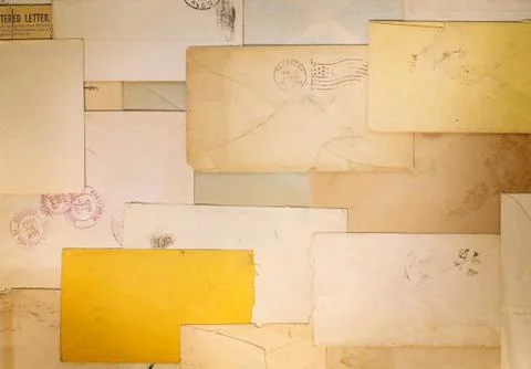 Variety of Old, Opened Envelops Foto stock