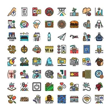 Variety of outline web design icon set Stockillustratie