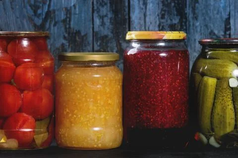 Variety of pickled vegetables Stock Photos