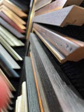 Variety of Picture Frame Samples Displayed Stock Photos