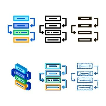 Variety process plan icon vector outline 스톡 일러스트