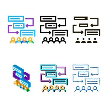 Variety replacement components of algorithm icon vector outline イラスト素材