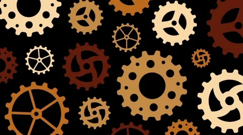 A variety of rotating gears Stock Footage 286216561