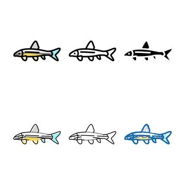 Variety siamese algae eater color icon vector Stock Illustration